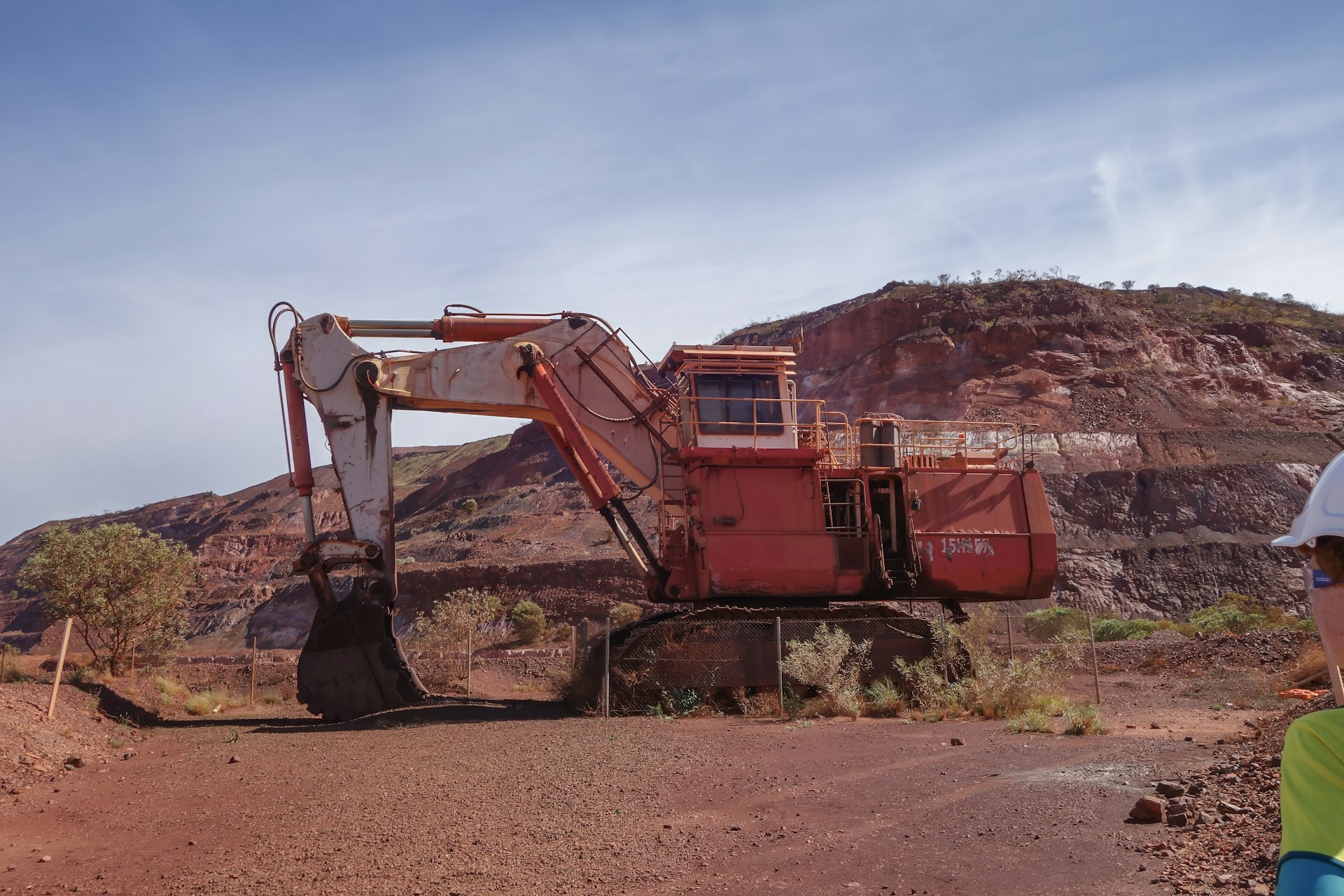 Excavator at an open-pit mine site